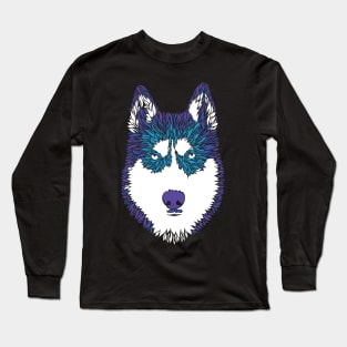 Husky Furry Colors Long Sleeve T-Shirt